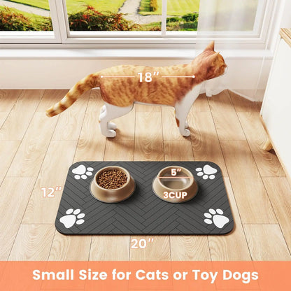 Absorbent Pet Food Mat – Waterproof, Non-Slip Dog & Cat Feeding Placemat
