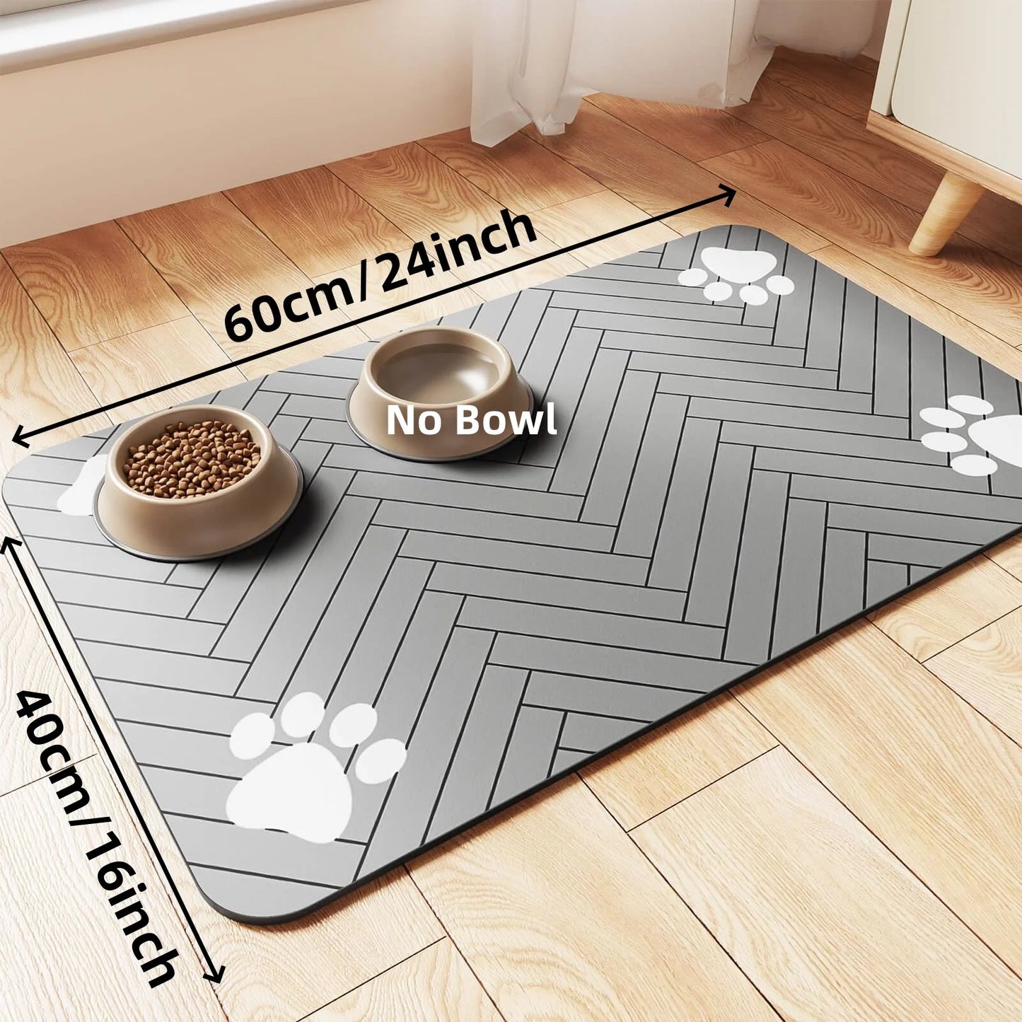 Absorbent Pet Food Mat – Waterproof, Non-Slip Dog & Cat Feeding Placemat