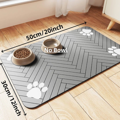 Absorbent Pet Food Mat – Waterproof, Non-Slip Dog & Cat Feeding Placemat
