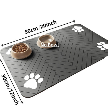 Absorbent Pet Food Mat – Waterproof, Non-Slip Dog & Cat Feeding Placemat