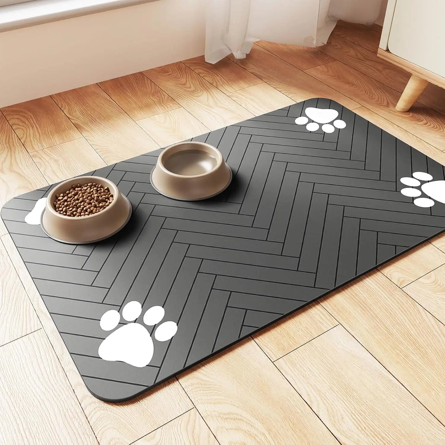 Absorbent Pet Food Mat – Waterproof, Non-Slip Dog & Cat Feeding Placemat