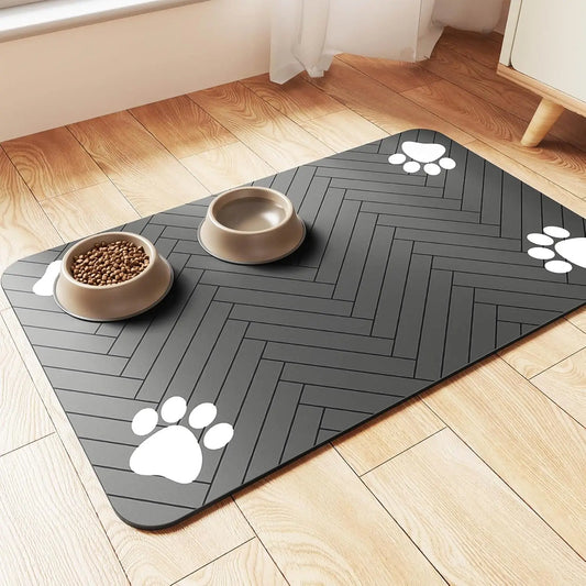 Absorbent Pet Food Mat – Waterproof, Non-Slip Dog & Cat Feeding Placemat